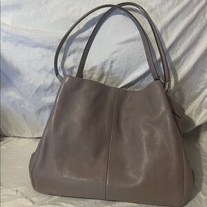Coach F1376 Elegant Taupe Pebble Leather Tote Bag